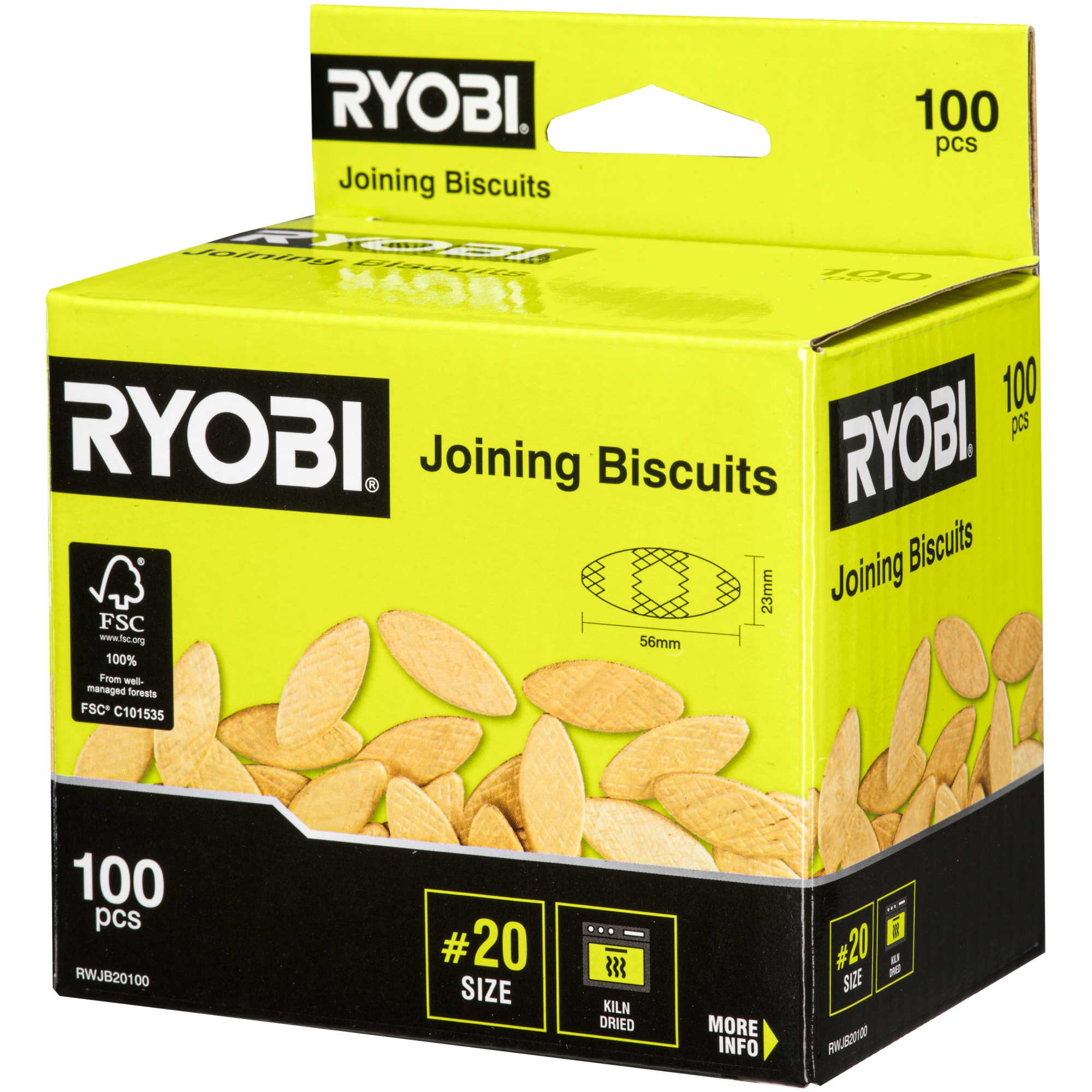 20 Wood Biscuits (100 PC.) - RYOBI Tools