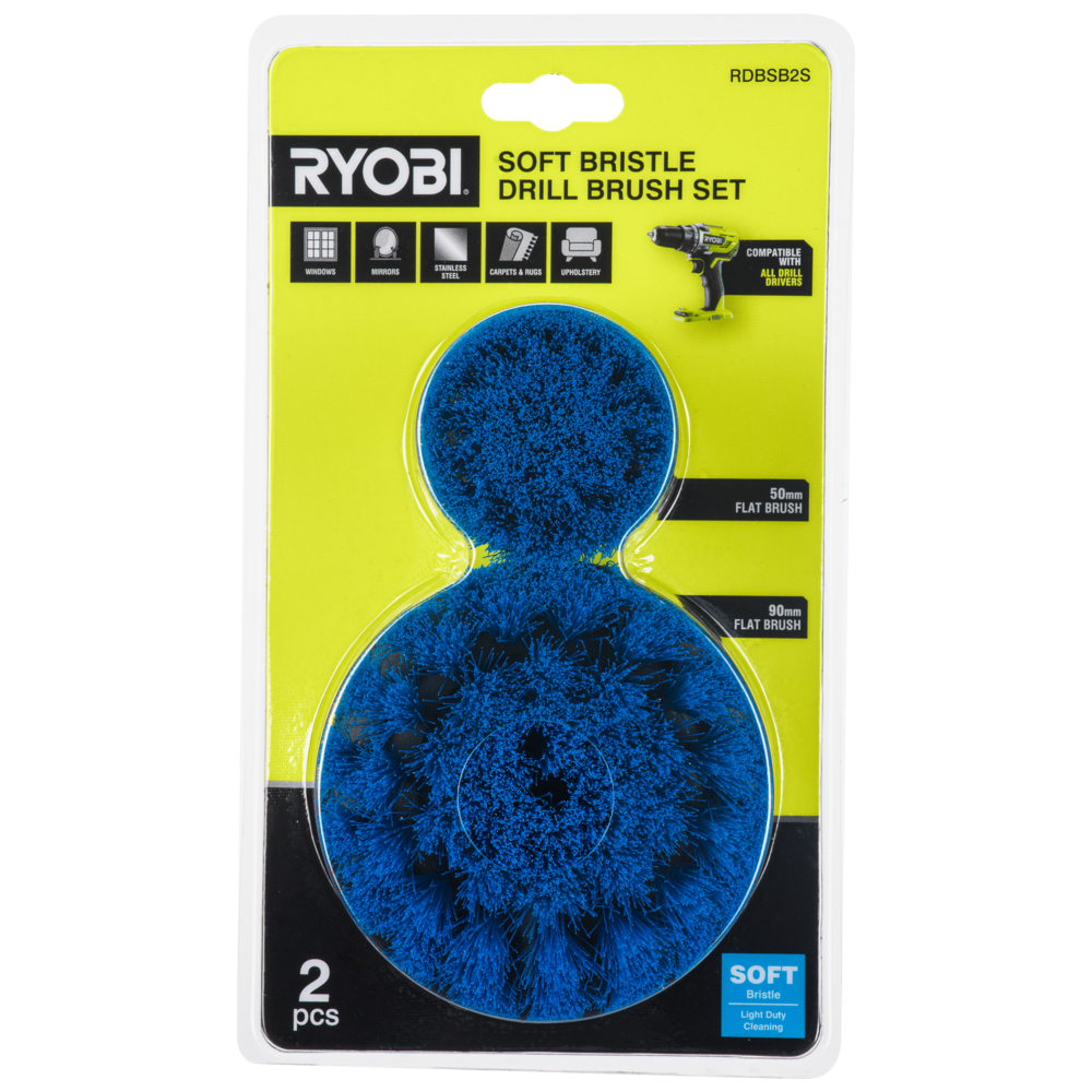 2 PC. MEDIUM BRISTLE BRUSH CLEANING ACCESSORY KIT - RYOBI Tools